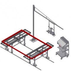 Tables d’assemblage verticales MSA 2400 Paire de stations de montage MSA 2400 + G 3000 + S 3000 + WKW 800  elumatec
